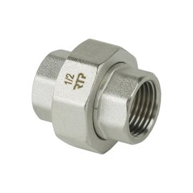 Американка прямая, латунь, внутренняя/внутренняя резьба  1/2, еврослот, никель, RTP