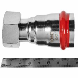 Переходник ROMMER с накидной гайкой ВПр-ВР, 35х1, из нержавеющей стали прессовой, RSS-1026-000351