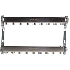 Коллектор из нержавеющей стали ROMMER для радиаторной разводки 9 выходов