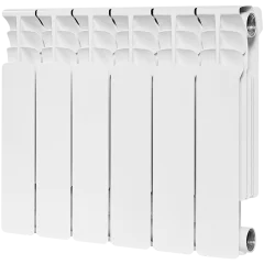 Радиатор биметаллический STOUT Space 350 6 секций боковое подключение RAL9016