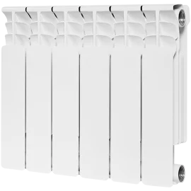 Радиатор биметаллический STOUT Space 350 6 секций боковое подключение RAL9016