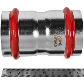 Муфта равнопроходная ROMMER ВПр, 54, из нержавеющей стали прессовой, RSS-1017-000054
