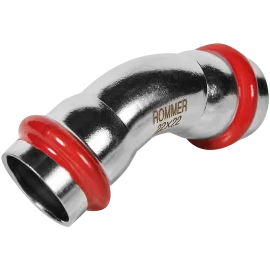 Угольник ROMMER 45°-ВПр, 22, из нержавеющей стали прессовой