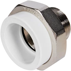 Муфта комбинированная Pro Aqua d=63-2 PP-R разъемная (американка) НР Белая