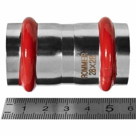 Муфта ROMMER равнопроходная ВПр, 28, из нержавеющей стали прессовой, RSS-1017-000028