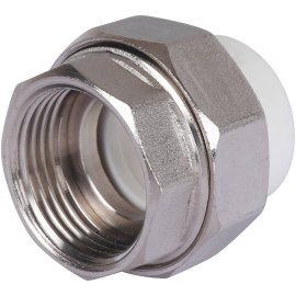 Муфта разъемная с внутренней резьбой Политэк 20х3/4 для полипропиленовых труб под сварку (цвет белый), 9801002034