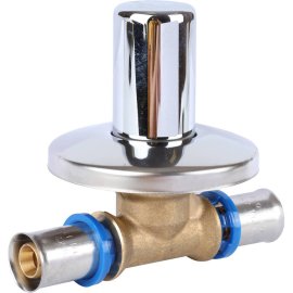 Вентиль APE с хромированной ручкой 16х16 для металлопластиковых труб прессовой, ARL6000110