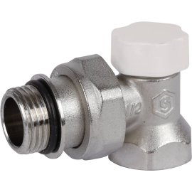 Клапан запорно-балансировочный угловой STOUT SVL 1/2 (с дополнительным уплотнением)