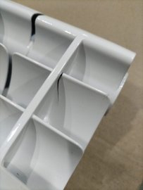 Уцененный товар (ТРЕЩИНА НА КОРПУСЕ): Радиатор биметаллический ROMMER Profi BM 500 8 секции боковое подключение (BI500-80-80-150) (RAL9016), RBM-1210-050008