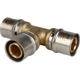 Тройник STOUT равнопроходный 26х26х26 для металлопластиковых труб прессовой, SFP-0006-262626