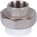 Муфта разъемная с внутренней резьбой Политэк 32х3/4 для полипропиленовых труб под сварку (цвет белый)
