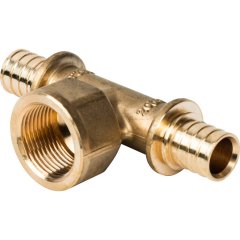 Тройник-переходник STOUT с внутренней резьбой 20xR 3/4 для труб из сшитого полиэтилена аксиальный