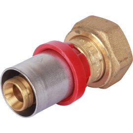 Муфта TIEMME с накидной гайкой и плоской прокладкой 16x1/2, 1670021(аналог 1650034)