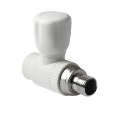 Шаровой кран Pro Aqua d=25-3/4 PP-R для радиатора прямой Белый