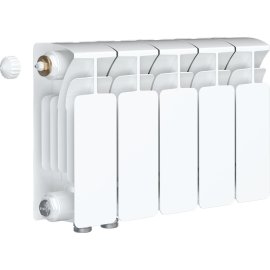 Радиатор биметаллический RIFAR BASE VENTIL 200 BVR 5 секций нижнее правое подключение (белый RAL 9016), 1RB20.VR-5