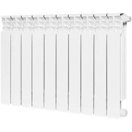 Радиатор биметаллический STOUT Space 500 10 секций нижнее правое подключение RAL9016, SRB-0320-050010