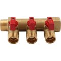 Коллектор распределительный с шаровыми кранами на 3 выхода TIEMME 3/4х1/2