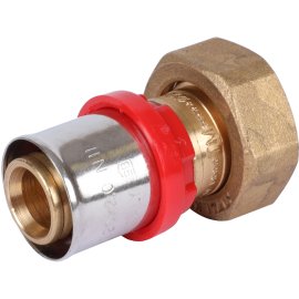 Муфта TIEMME с накидной гайкой под евроконус 20x3/4EK для металлопластиковых труб прессовой, 1650110