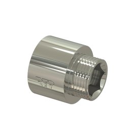 Переходник под ключ-звёздочку, латунь, внутренняя/наружная резьба 1/2х1/2, еврослот, никель, RTP