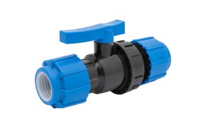 555220025 Политэк Кран ПНД шаровой компрессионный разъемный 25 ТПК-АКВА