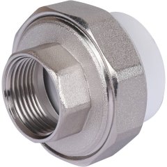 Муфта разъемная с внутренней резьбой Политэк 32х3/4 для полипропиленовых труб под сварку (цвет белый)