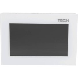 Комнатный двухпозиционный  регулятор цветной (стекло 2мм, скрытый монтаж) белый TECH ST-283 C