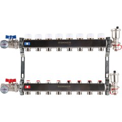 Коллектор из нержавеющей стали в сборе без расходомеров ROMMER 8 выходов, RMS-3210-000008