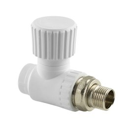 Вентиль для радиатора прямой PPR 25х3/4,  белый, RTP