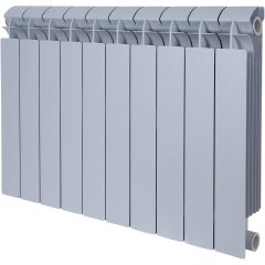 Радиатор биметаллический Global STYLE PLUS 500 10 секций боковое подключение (цвет cod.08 grigio argento opaco metallizzato 2676 (серый))
