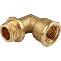 Угольник TIEMME НВ с упором 1/2х1/2 для стальных труб резьбовой, 1500048