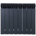 Радиатор биметаллический Global STYLE PLUS 500 8 секции боковое подключение (цвет cod.07 grigio scuro opaco mettalizzato 2748 (черный)), 155263