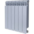 Радиатор биметаллический Global STYLE PLUS 500 6 секций боковое подключение (цвет cod.08 grigio argento opaco metallizzato 2676 (серый)), 155269