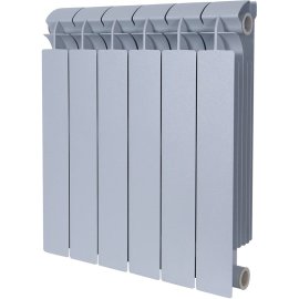 Радиатор биметаллический Global STYLE PLUS 500 6 секций боковое подключение (цвет cod.08 grigio argento opaco metallizzato 2676 (серый)), 155269