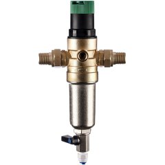 Фильтр самопромывной Гейзер-Бастион 7508155201 1/2 для горячей воды, с регулятором давления, d52,5, 32682