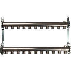 Коллектор из нержавеющей стали для радиаторной разводки STOUT 11 выходов