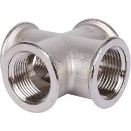 Крестовина TIEMME никелированная ВВ 3/4 для стальных труб резьбовой, 1500304