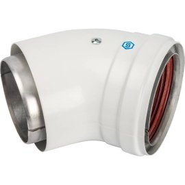 *SCA-0080-800045 STOUT элемент дымохода DN 80 отвод 45° утепленный п/м, SCA-0080-800045