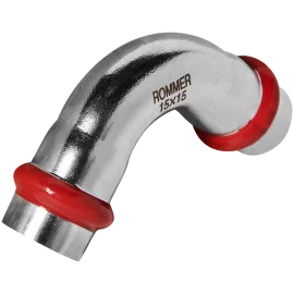 Угольник ROMMER 90° ВПр-ВПр 15 из нержавеющей стали прессовой
