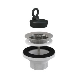 Донный клапан сифона для умывальника AlcaPlast 5/4 с нержавеющей peшeткой DN63, A31