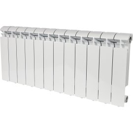 Радиатор алюминиевый STOUT ALPHA 350 12 секций боковое подключение (белый RAL 9016), SRA-2310-035012