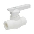 Мини-кран шаровой Kalde с белой ручкой для полипропиленовых труб d=25, 3242-vlm-250000