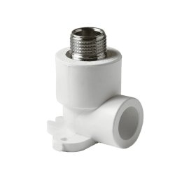 Угольник Pro Aqua d=25-1/2 PP-R с креплением комбинированный НР Белый, PA28112P