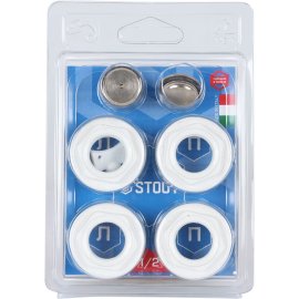 Универсальный монтажный комплект STOUT для подключения радиатора 1/2 RAL 9016, SKU-0111-000112