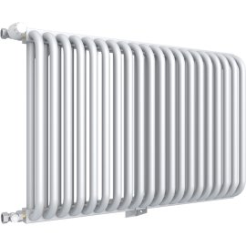 Радиатор стальной 2 трубчатый ROMMER RST 2175/09 нижнее правое подключение RAL9016 (в комплекте 4 кронштейна), RST-217509-020