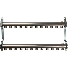 Коллектор из нержавеющей стали для радиаторной разводки STOUT 12 выходов