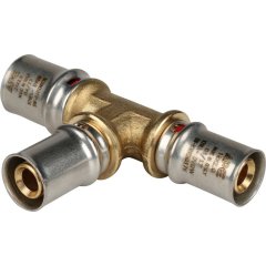 Тройник переходной STOUT 20х16х16 для металлопластиковых труб прессовой, SFP-0005-201616