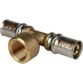 Тройник-переходник STOUT с внутренней резьбой 16х1/2 х16 для металлопластиковых труб прессовой, SFP-0007-001216