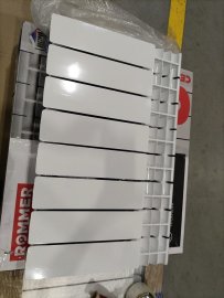 Уцененный товар (СКОЛ / ПОТЁРТОСТИ ЛКП/ ЗАМЯТЫЙ КОРПУС): Радиатор биметаллический ROMMER Profi BM 350 8 секций боковое подключение (BI350-80-80-130) (RAL9016), RBM-1210-035008