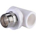 Тройник Политэк 40x1 1/4 с наружной резьбой для полипропиленовых труб под сварку (цвет белый), 9510004014