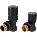Комплект клапанов термостатических STOUT Design черный, угловой 1/2, SVTDK-0002-000015B